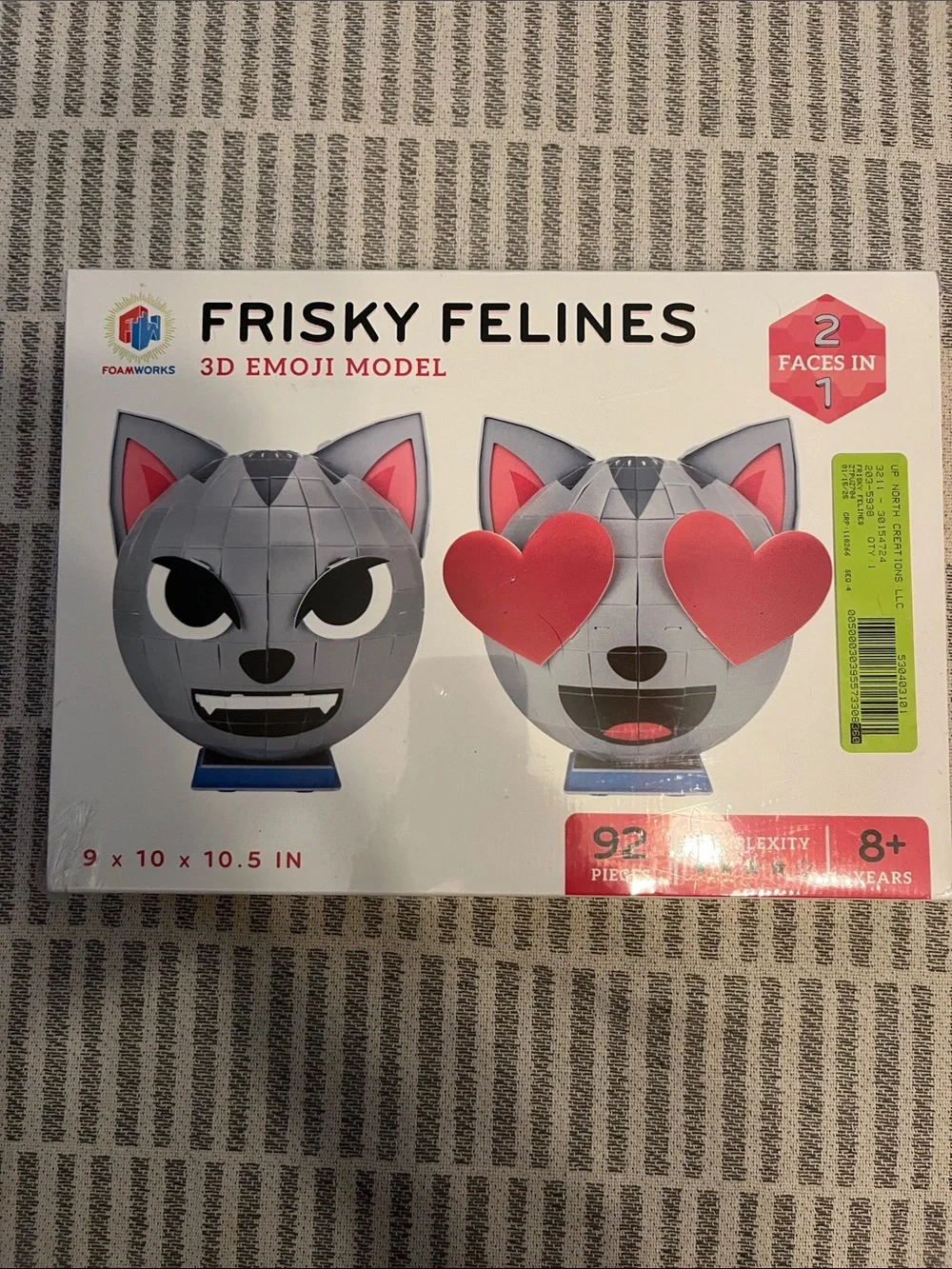 FRISKY FELINES 3D Emoji Model - Gray Kids Toy by Foamworks